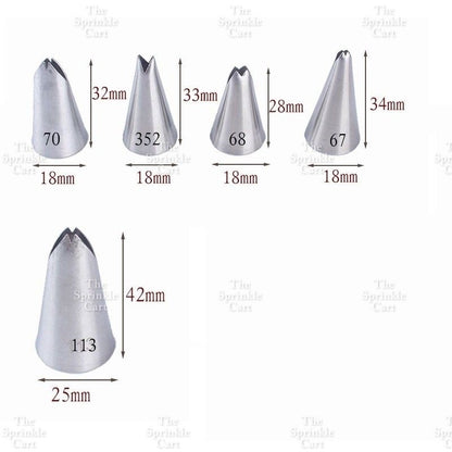 1M 2F 2D 6B 195 Nozzle Tip for Cake Icing Buttercream Pastry Decoration TSC