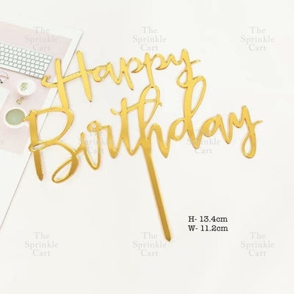 Acrylic Glitter Paper Happy Birthday Mr & Mrs Girl Boy Cake Topper Party Supplies