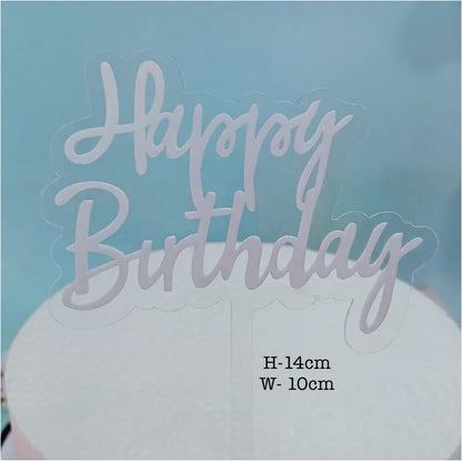 Acrylic Glitter Paper Happy Birthday Mr & Mrs Girl Boy Cake Topper Party Supplies