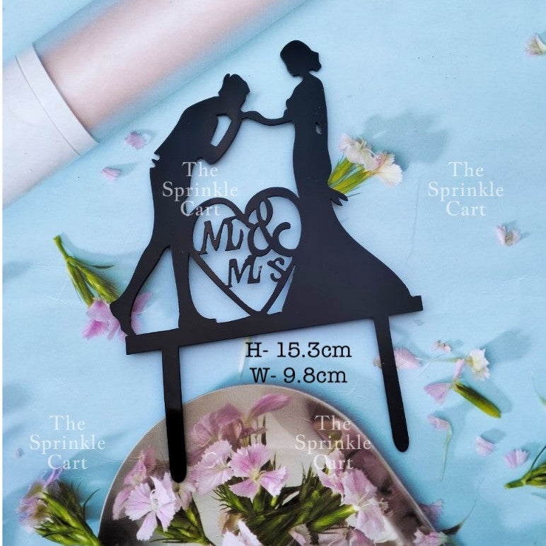 Floral Acrylic Topper Birthday Anniversary Bride to be Mr & Mrs Wedding Anniversary