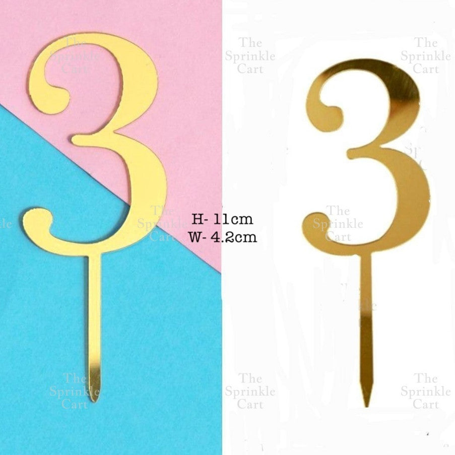 Acrylic Number Cake Topper Glitter Crown Diamond Happy Birthday Number Cupcake Topper