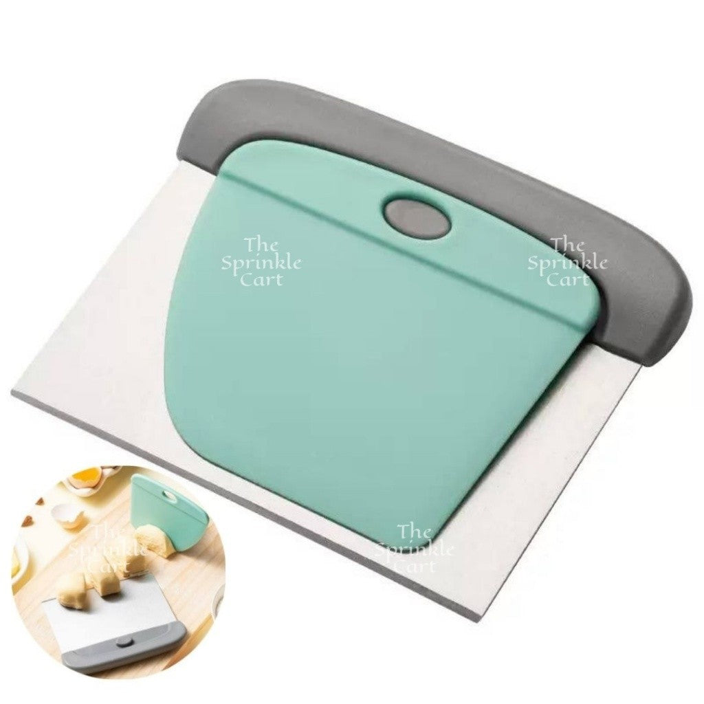 Stainless Steel and Serrated Dough Cutter Scraper Baking Smoother Cake
