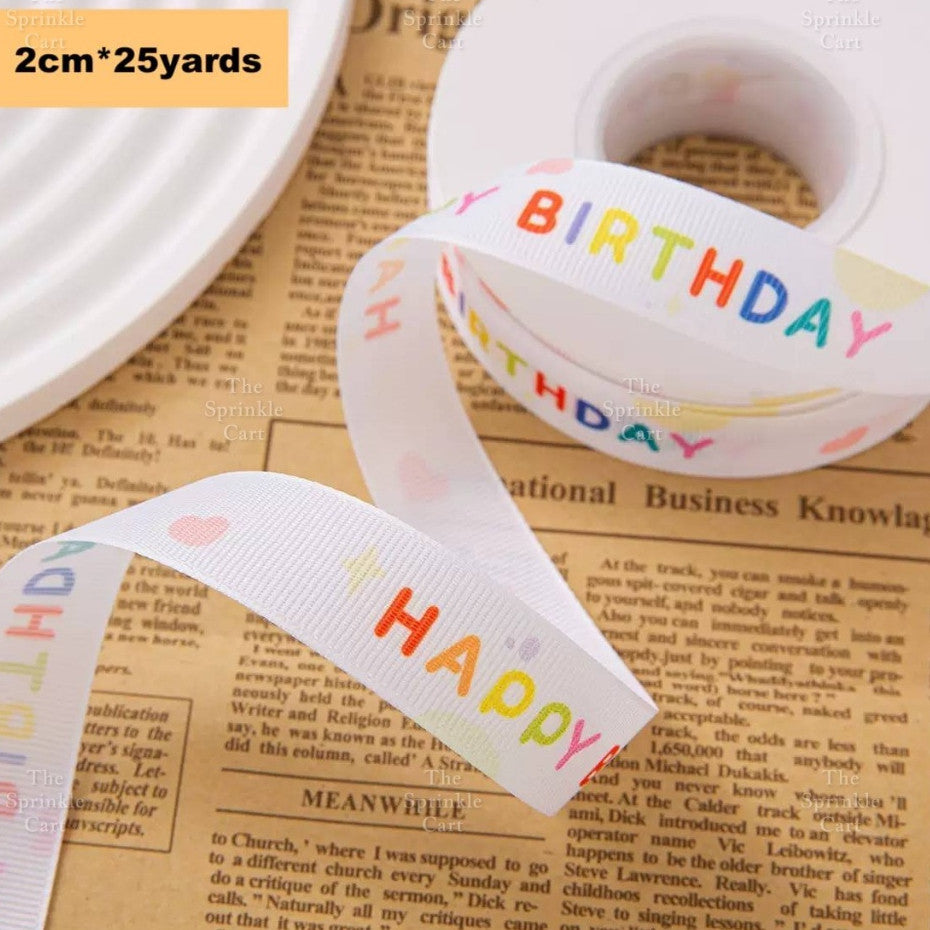 Printed Satin Ribbon DIY Flower Bouquet and Cake Gift Tie Packaging TSC