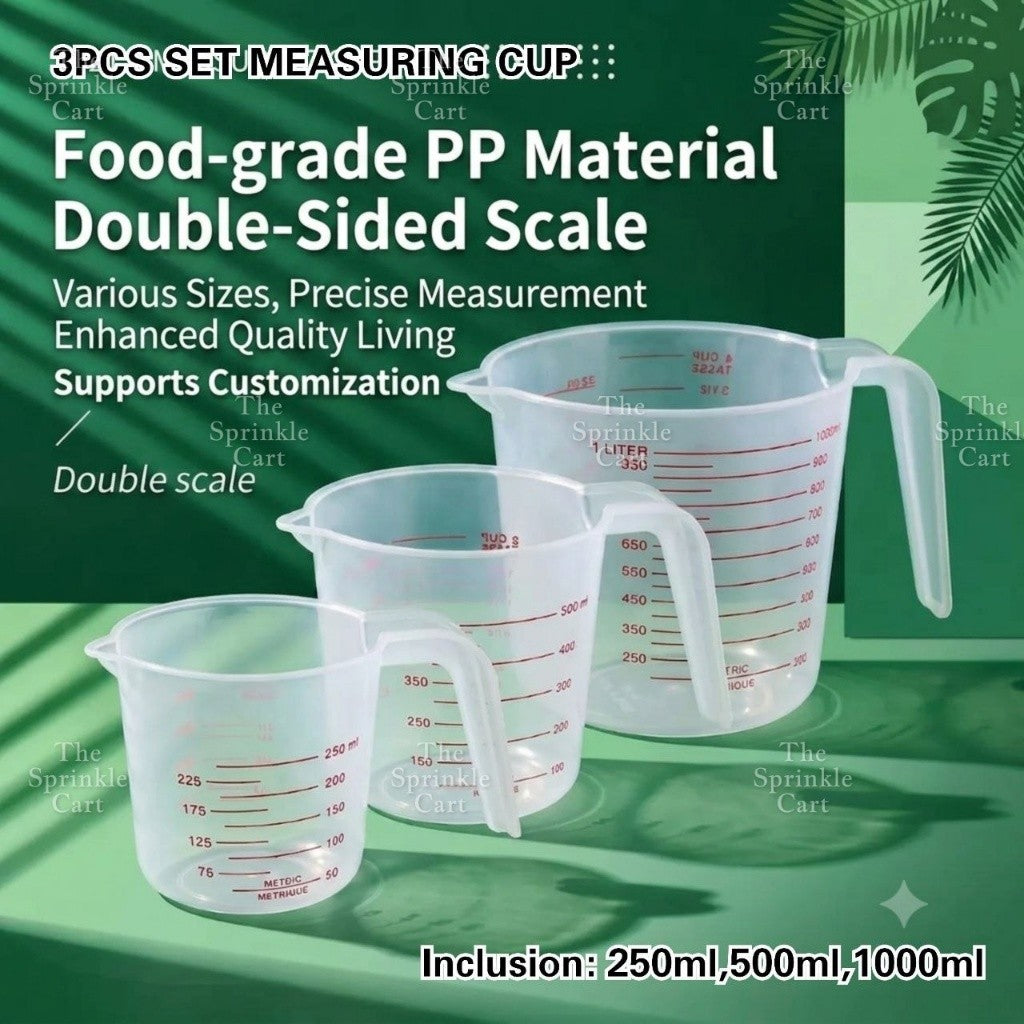 Large Capacity Multi-purpose Handheld Stackable Clear Measuring Cup Set TSC