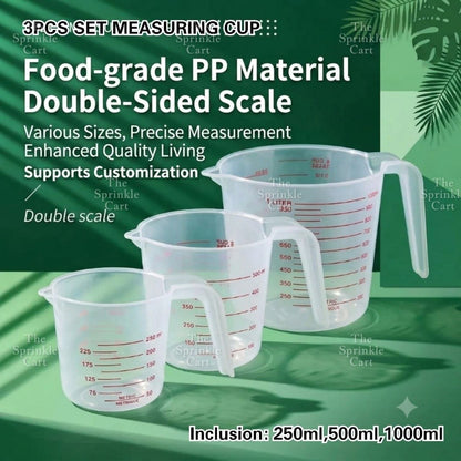 Large Capacity Multi-purpose Handheld Stackable Clear Measuring Cup Set TSC