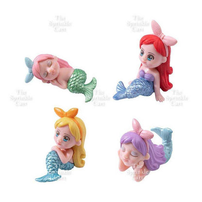Mermaid Theme Toy Topper Silicone Molder Stencil for Cake Decoration TSC