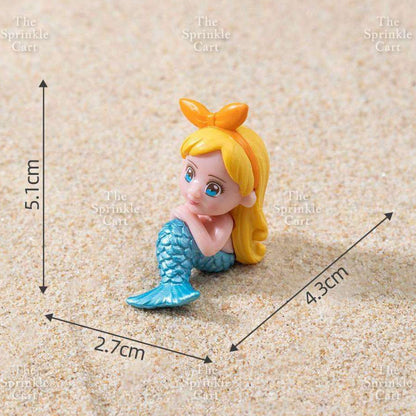 Mermaid Theme Toy Topper Silicone Molder Stencil for Cake Decoration TSC