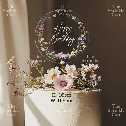 Transparent Happy Birthday Acrylic Topper Cake Decoration TSC