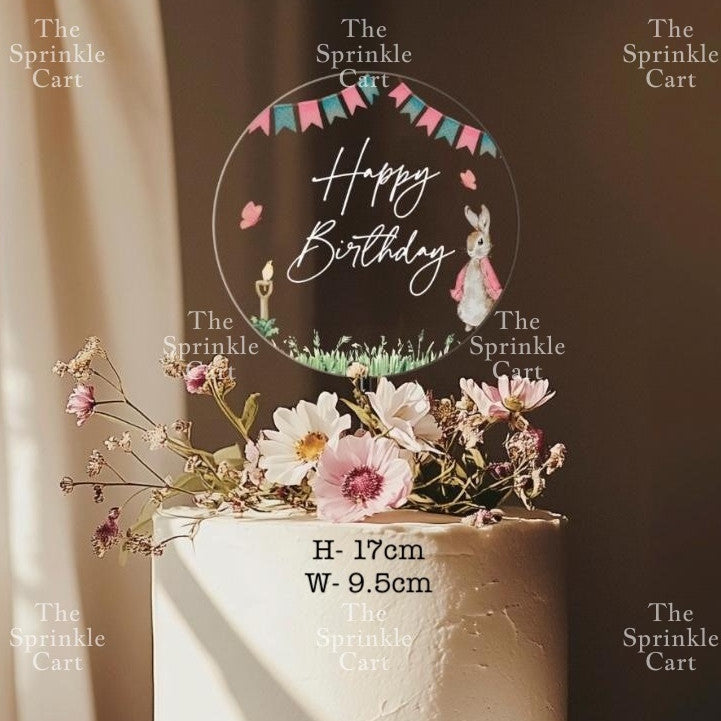 Transparent Happy Birthday Acrylic Topper Cake Decoration TSC