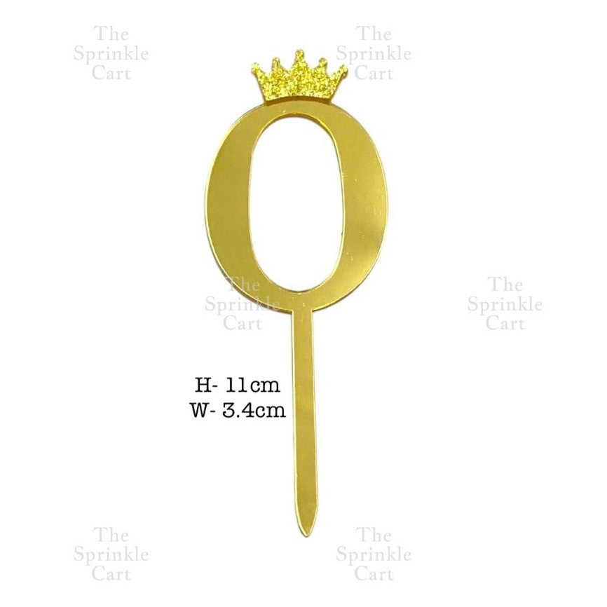 Acrylic Number Cake Topper Glitter Crown Diamond Happy Birthday Number Cupcake Topper