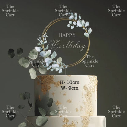 Transparent Happy Birthday Acrylic Topper Cake Decoration TSC