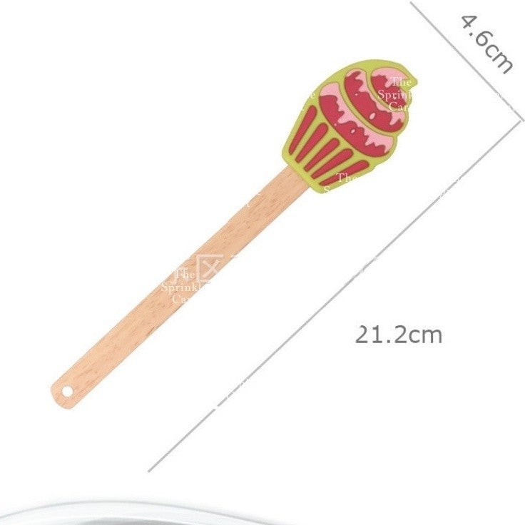Christmas Themed Silicone Spatula Scraper Santa Claus Christmas Tree Wooden Snowman Baking Tool TSC