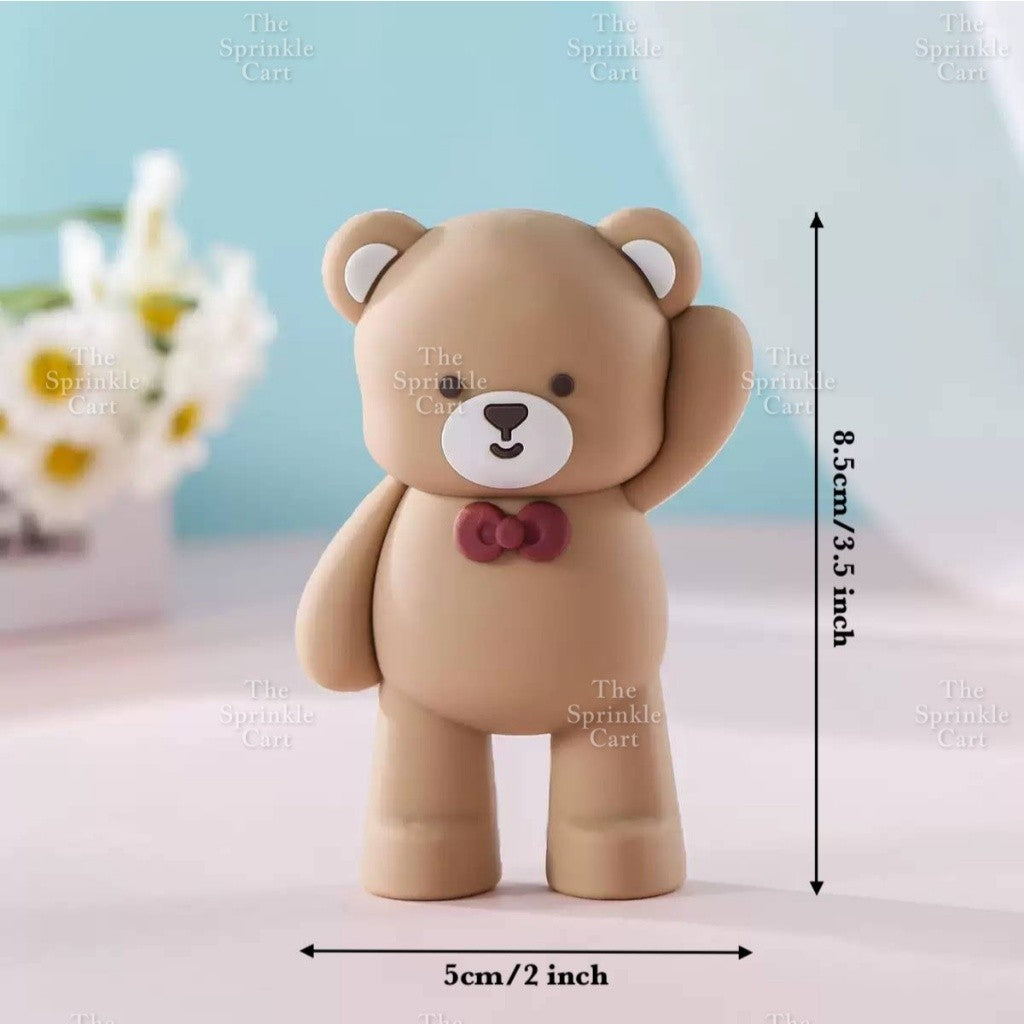 Bear Polymer Vinyl Toy Cake Topper for Baby Boy Girl Birthday Christening Party TSC