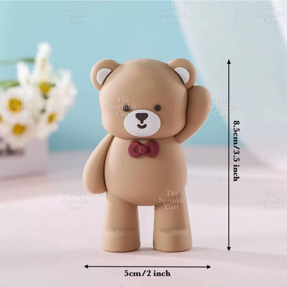 Bear Polymer Vinyl Toy Cake Topper for Baby Boy Girl Birthday Christening Party TSC