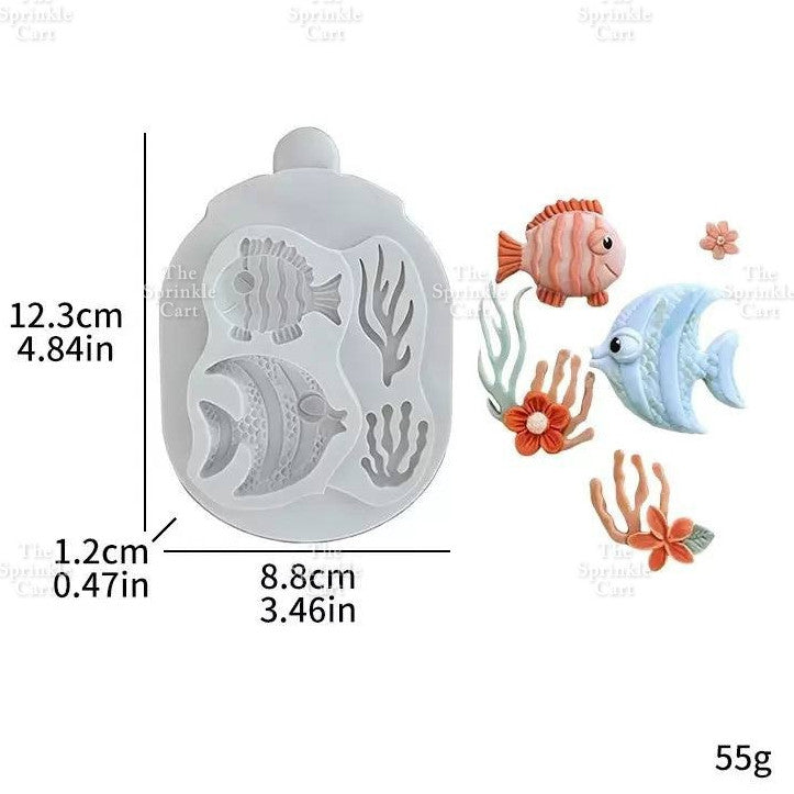 Under The Sea Theme Silicone Molder for Baking Cake Chocolate and Resin Clay DIY Craft TSC