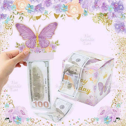 Surprise Money Pulling Box with Plastic for Cake and DIY Gift Birthday Christmas and Other Occasions TSC