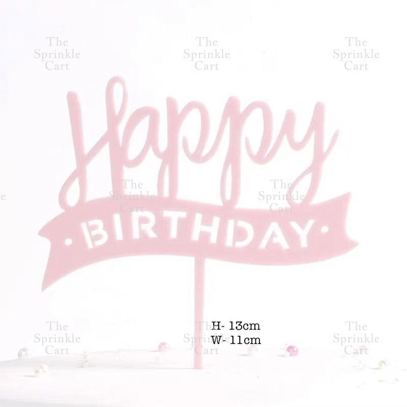 Acrylic Glitter Paper Happy Birthday Mr & Mrs Girl Boy Cake Topper Party Supplies