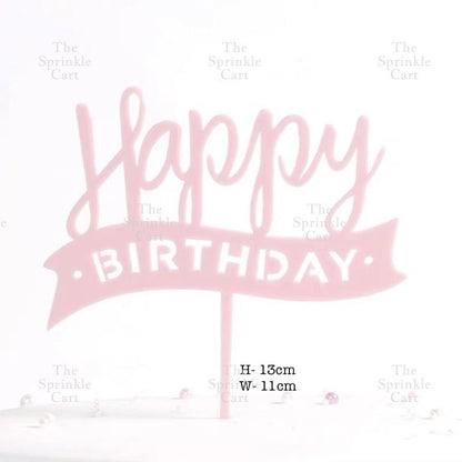 Acrylic Glitter Paper Happy Birthday Mr & Mrs Girl Boy Cake Topper Party Supplies