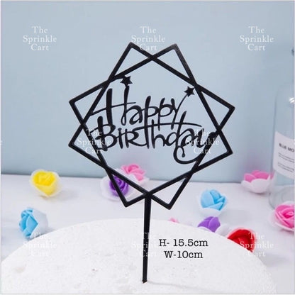 Acrylic Glitter Paper Happy Birthday Mr & Mrs Girl Boy Cake Topper Party Supplies