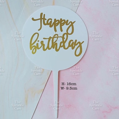 Happy Birthday Acrylic Topper for Cake Greeting Decoration TSC