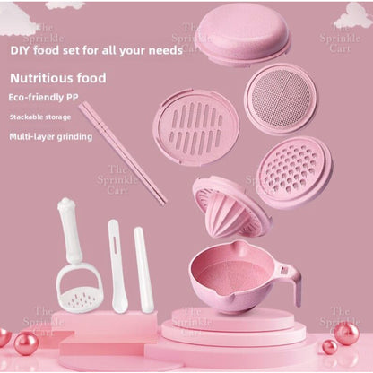 Manual Grinding Bowl Set Fruit Grinder for Children Fruit Juice Tools Supply TSC