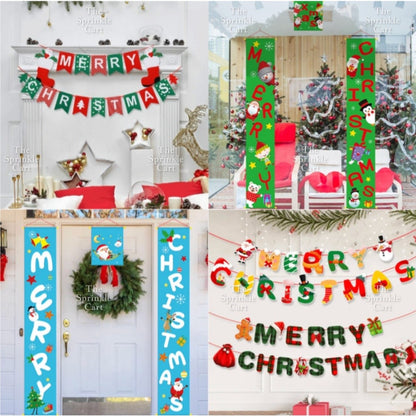 Merry Christmas Wall and Door Banner Hanging Backdrops Home Display Props TSC
