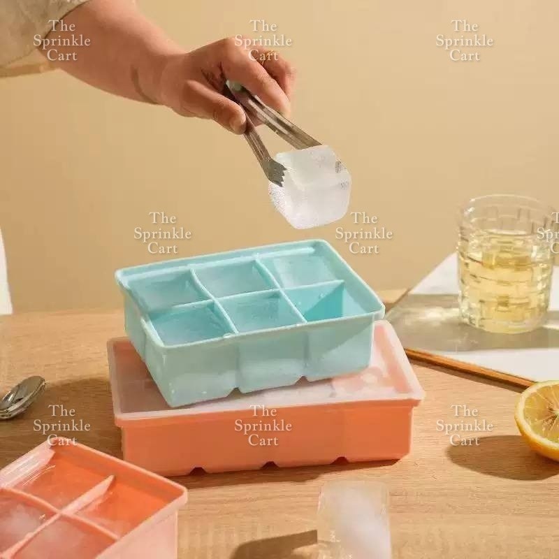 Random Color Silicone Ice Mold Tray with Lid Food Grade Compartment TSC