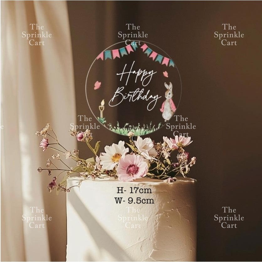Acrylic Glitter Paper Happy Birthday Mr & Mrs Girl Boy Cake Topper Party Supplies