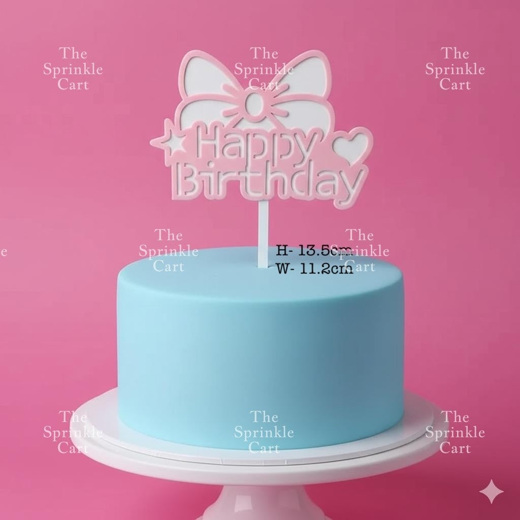 Acrylic Glitter Paper Happy Birthday Mr & Mrs Girl Boy Cake Topper Party Supplies