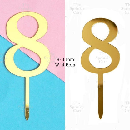 Acrylic Number Cake Topper Glitter Crown Diamond Happy Birthday Number Cupcake Topper