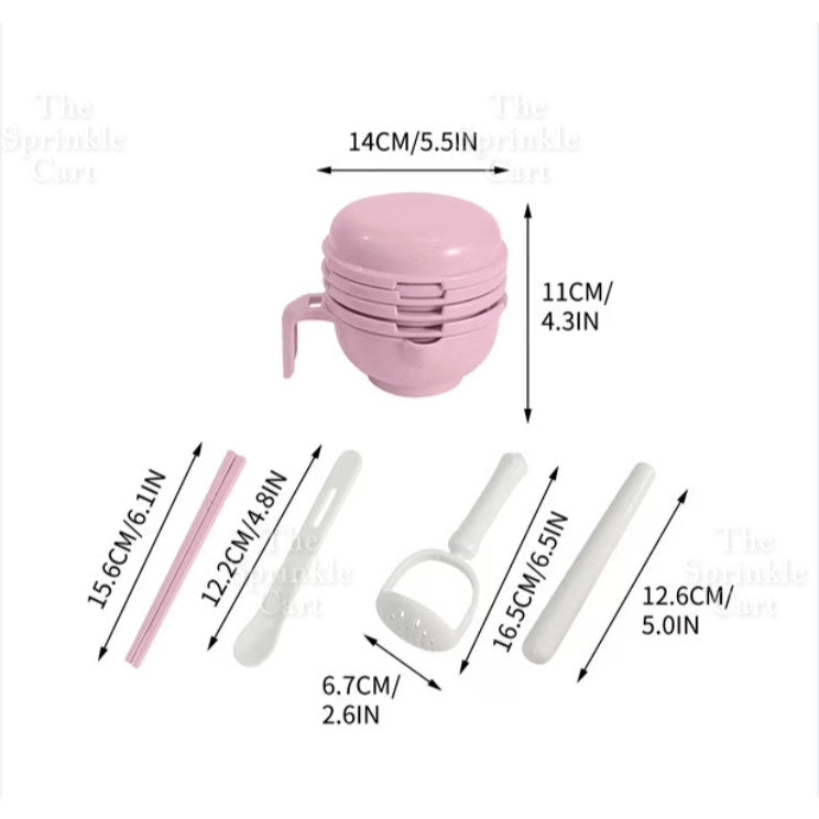 Manual Grinding Bowl Set Fruit Grinder for Children Fruit Juice Tools Supply TSC
