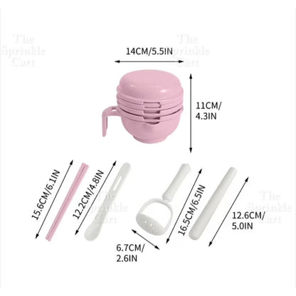 Manual Grinding Bowl Set Fruit Grinder for Children Fruit Juice Tools Supply TSC