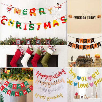 Seasonal Wall Banner for Party Decoration Birthday Christmas Halloween Gender Reveal New Year TSC