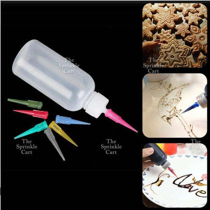 50ml Dispensing Plastic Bottle with Needle and Nozzle for Cake Decoration and DIY Arts TSC
