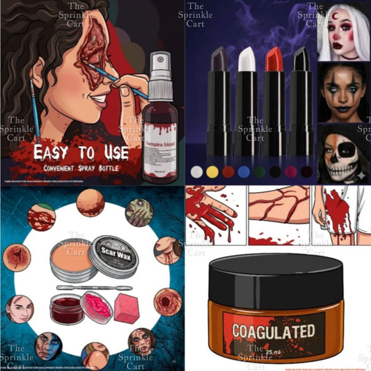 Creative Face and Body Makeup Props for Trick or Treat and Halloween Costume Party TSC