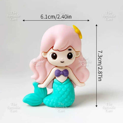Mermaid Theme Toy Topper Silicone Molder Stencil for Cake Decoration TSC