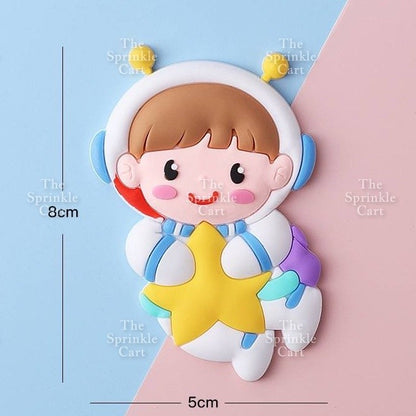 Astronaut Figurine Aviation Rocket Cupcake Decorations for Outer Space Planet Theme Birthday Party