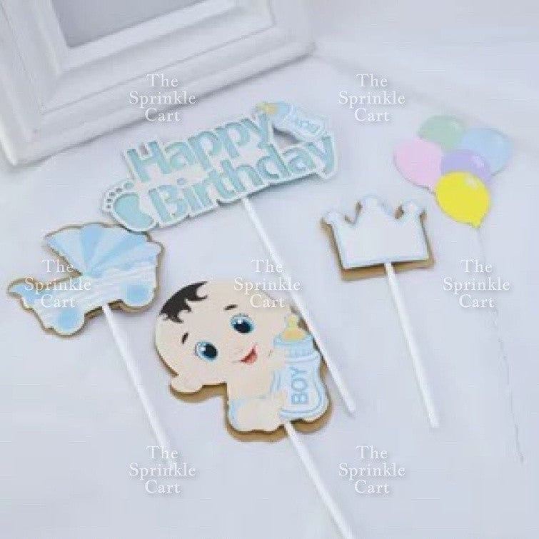 Angel Cake Topper Happy Christening Baptism Moon Baby Wings Cake Topper Decoration Baby Theme