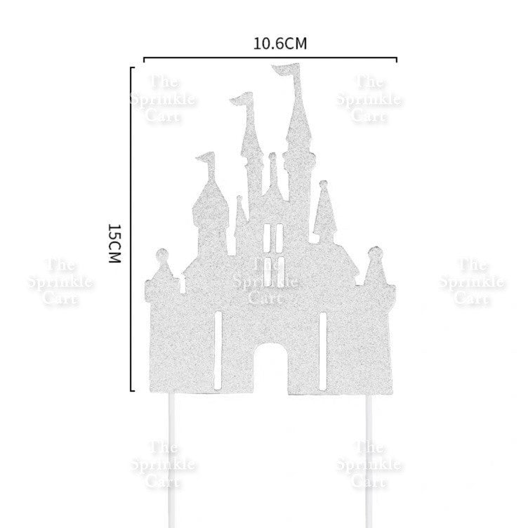 Castle Prince Princess Cake Paper and Acrylic Topper TSC