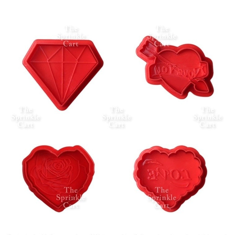 Fondant Cake Plunger Gumpaste Shapes Round Triangle Hexagon Heart Blossom Flower