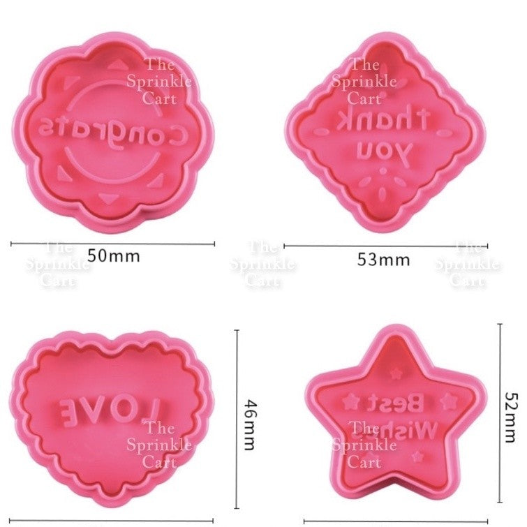 Fondant Plunger Cutter Cookies Molder Dough Cutter Snowflakes Cutter
