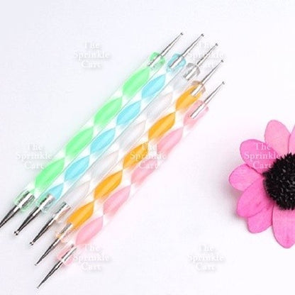 5pcs Dotting Tool Dual tip for Fondant Gumpaste Face Sculpting Nail art Clay Sculpture Cake