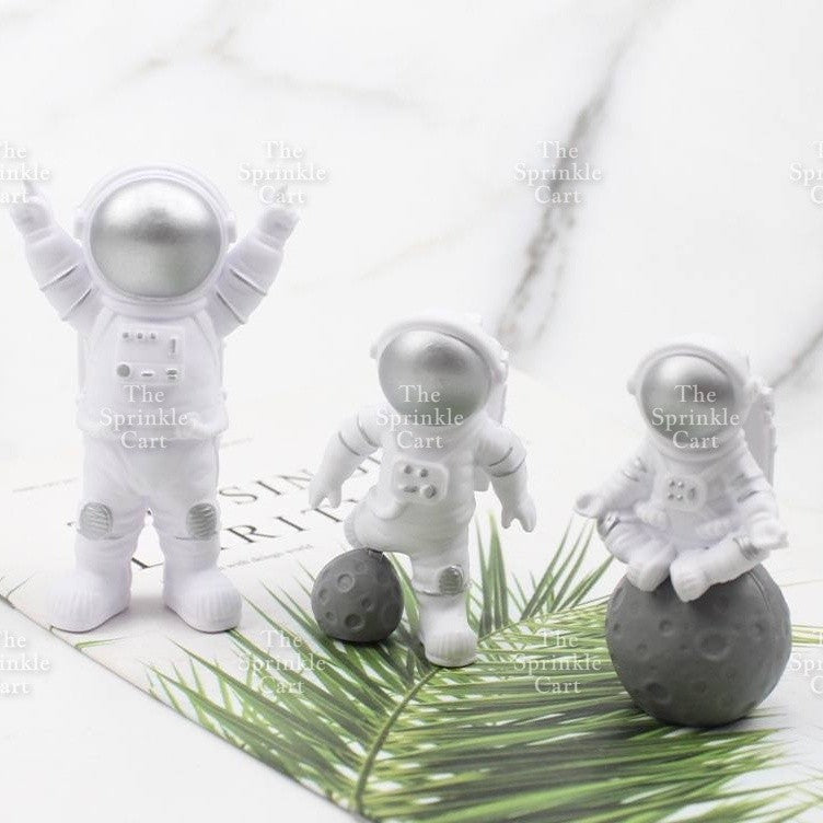 Astronaut Figurine Aviation Rocket Cupcake Decorations for Outer Space Planet Theme Birthday Party