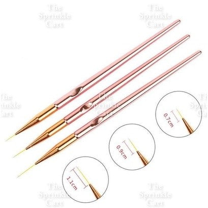 3pcs Fine tip Brush Fine Detail Brush for Drawing painting Sculpting Cake Nail Art
