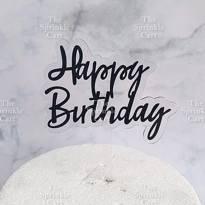Acrylic Glitter Paper Happy Birthday Mr & Mrs Girl Boy Cake Topper Party Supplies