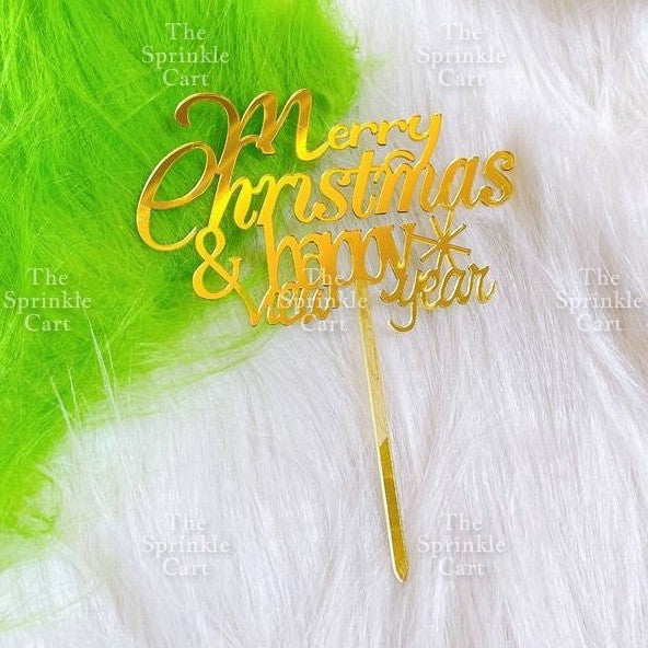 Merry Christmas Happy New Year Holidays Valentines Love Acrylic Cake Topper Decoration TSC