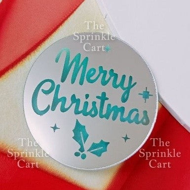 5pcs Acrylic Cupcake Topper Happy Birthday Merry CMAS Mother’s Day Round Cake Decoration