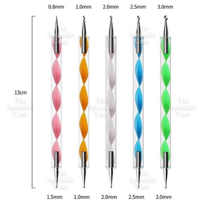 5pcs Dotting Tool Dual tip for Fondant Gumpaste Face Sculpting Nail art Clay Sculpture Cake