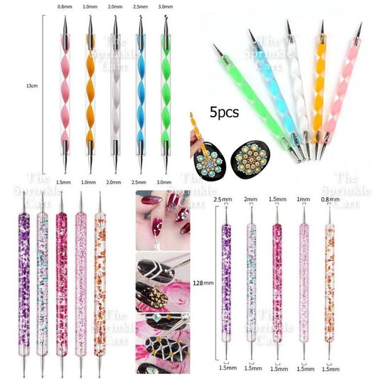5pcs Dotting Tool Dual tip for Fondant Gumpaste Face Sculpting Nail art Clay Sculpture Cake