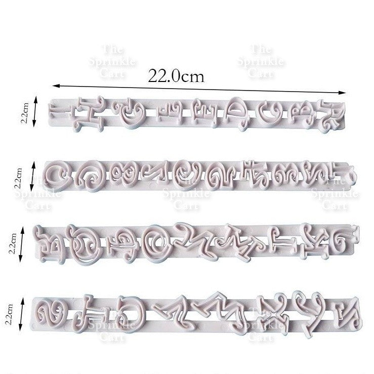 4pcs Wave Grass / Letter Fondant Cookie Cutter Set Cake Decorating Molder tsc